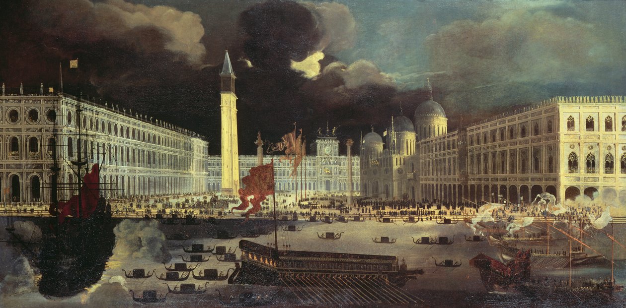 Uma visão imaginária de San Marco do Bacino no Dia da Ascensão de Francois de Nome