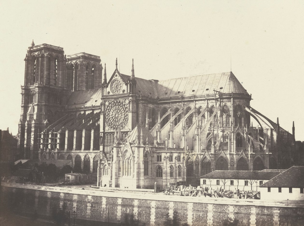 Igreja de Notre Dame - lado sul, 1852 (foto) de Francois Auguste Renard