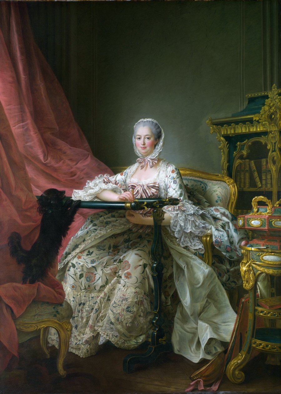 Madame de Pompadour no seu bordado de Francois Hubert Drouais