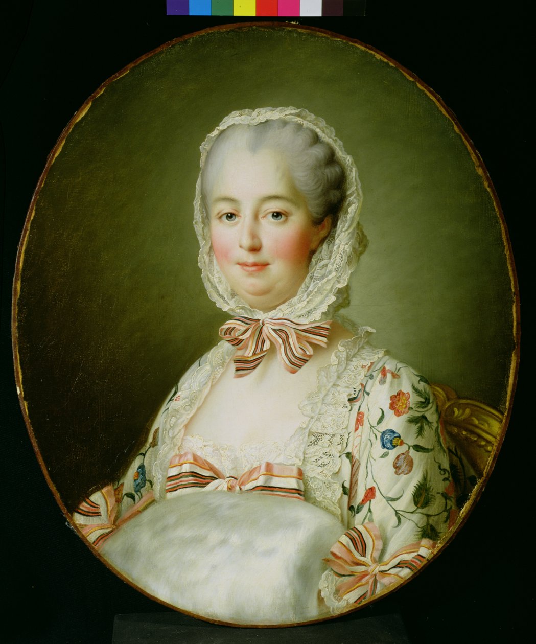 Retrato de Madame de Pompadour com um Fur Muff (1721-64) 1763-64 de Francois Hubert Drouais