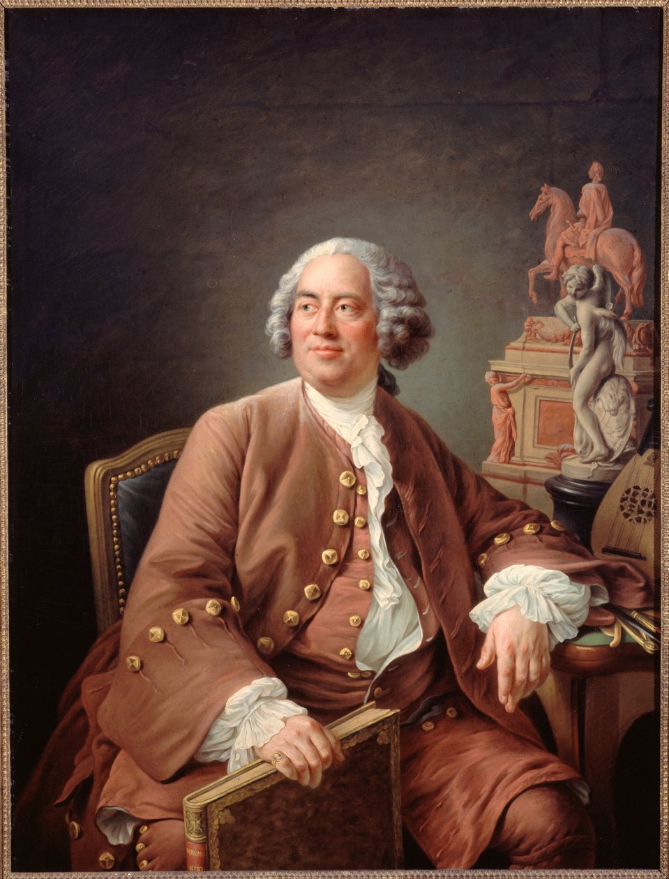 Retrato do escultor Edme Bouchardon (1698-1762), c. 1758 (óleo sobre tela) de Francois Hubert Drouais