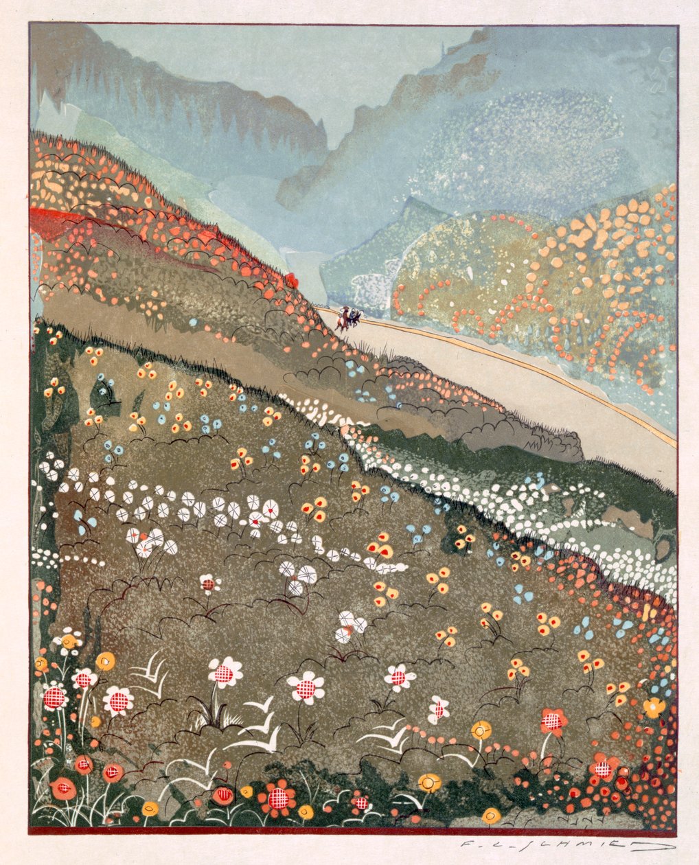 Ilustração de &39;Kim&39;, por Rudyard Kipling, pub. 1930 de Francois Louis Schmied