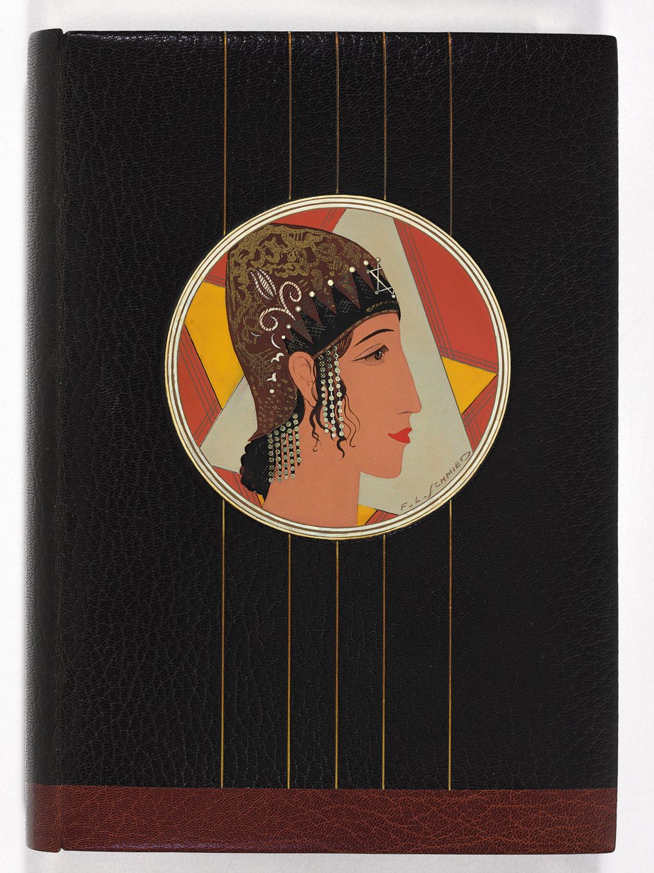 Encadernação de &39;The Song of Solomon&39;, laca de Jean Dunand (1877-1942), encadernada por George Crette (1893-1969) de Francois Louis (after) Schmied