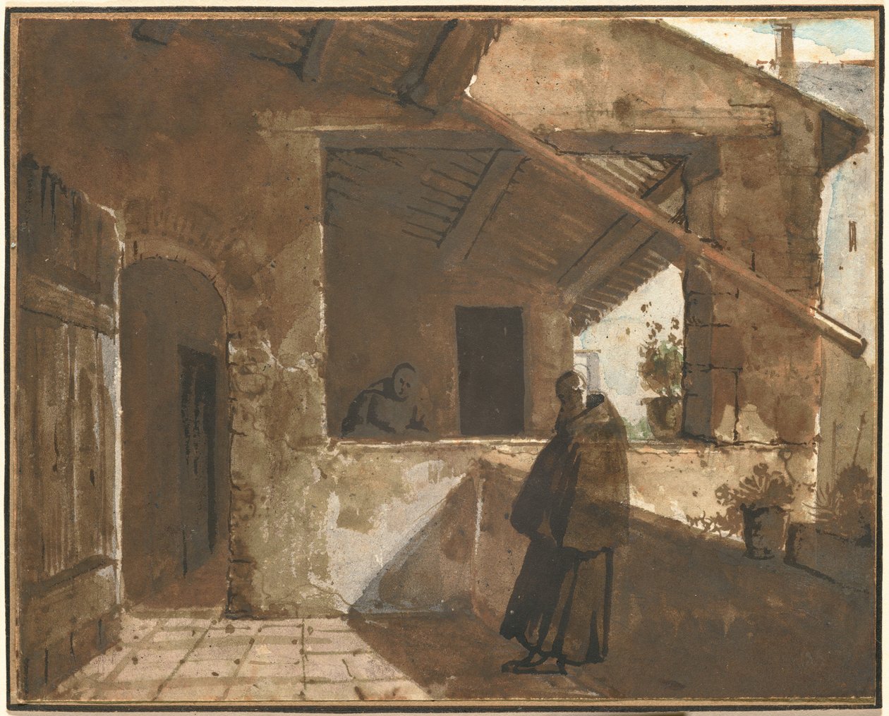 Um claustro romano de Francois-Marius Granet
