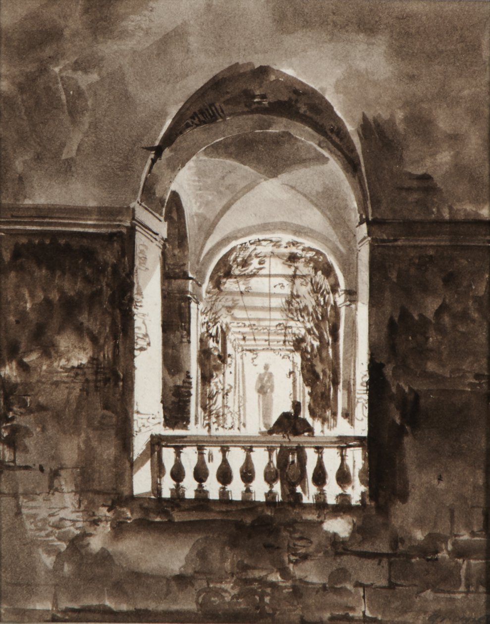 Figura numa varanda de Francois-Marius Granet