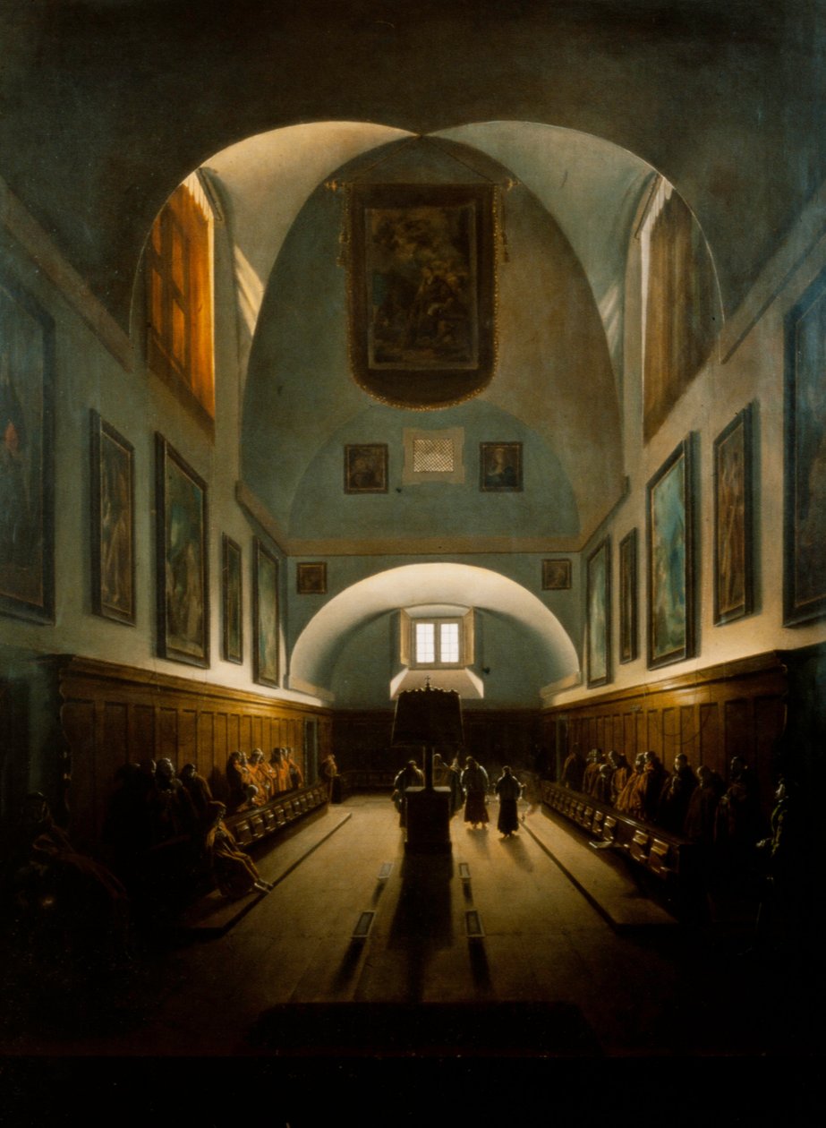 O coro na igreja dos capuchinhos na Piazza Barberini, Roma de Francois-Marius Granet