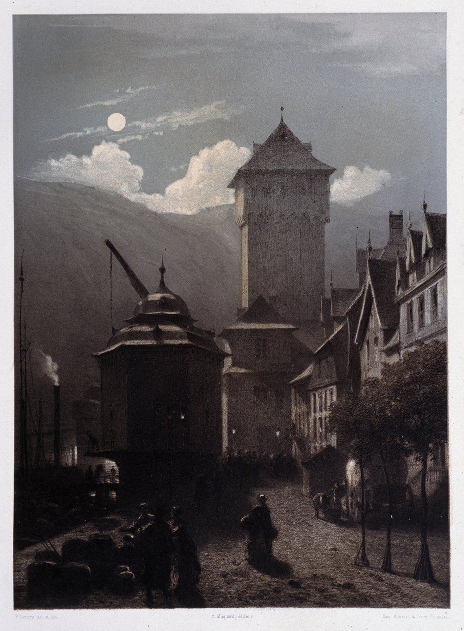 Castelo Boppart. Em “” O monumental e pitoresco Reno””. Litografias de Fourmais e Stroobant de Francois Stroobant