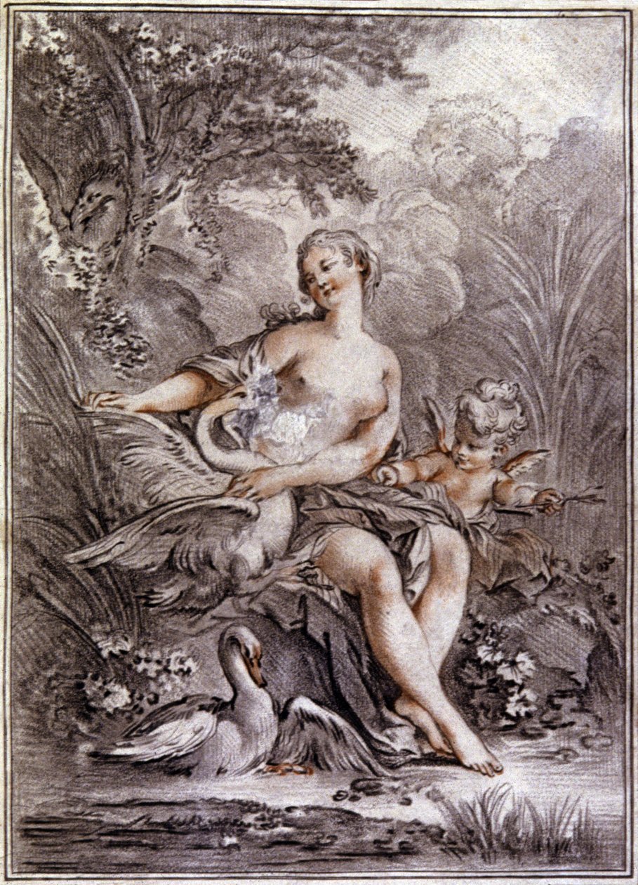 Leda e o Cisne de Francois (after) Boucher