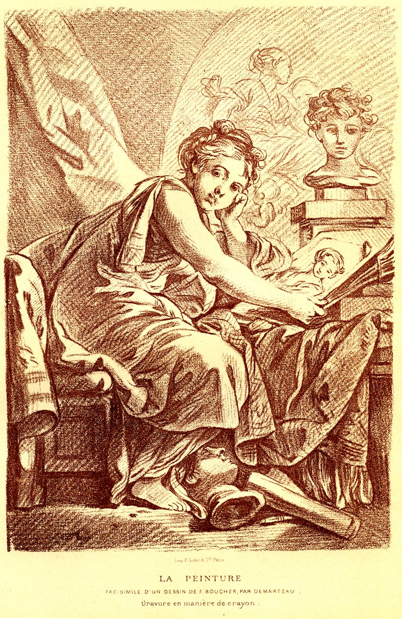 A pintura de Francois (after) Boucher
