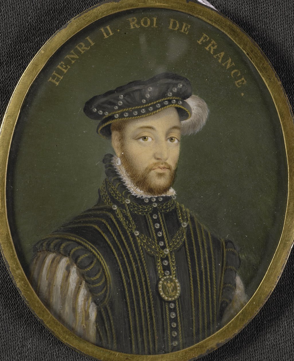 Retrato do Rei Henrique II da França (1519-59) de Francois (after) Clouet