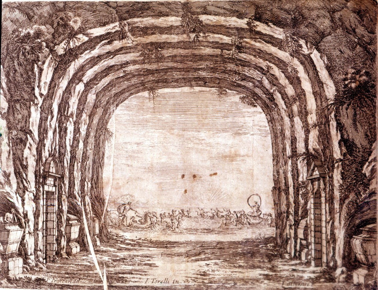 O casamento de Peleus e Thetis, cenografia de Giacomo Torelli de Francois (after) Francart