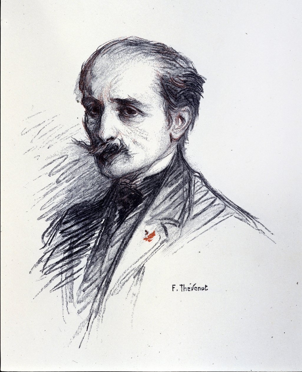 Retrato de Edmond Rostand. (1868-1918) Desenho de Thévenot François (1856-1943). de Francois (after) Thevenot
