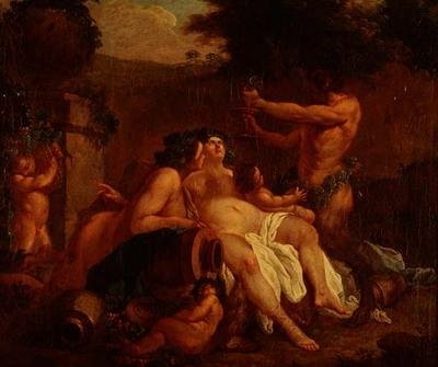 Mercearia Bacchus por uma Urna de Pedra em uma Dell de Francois (circle of) Boucher