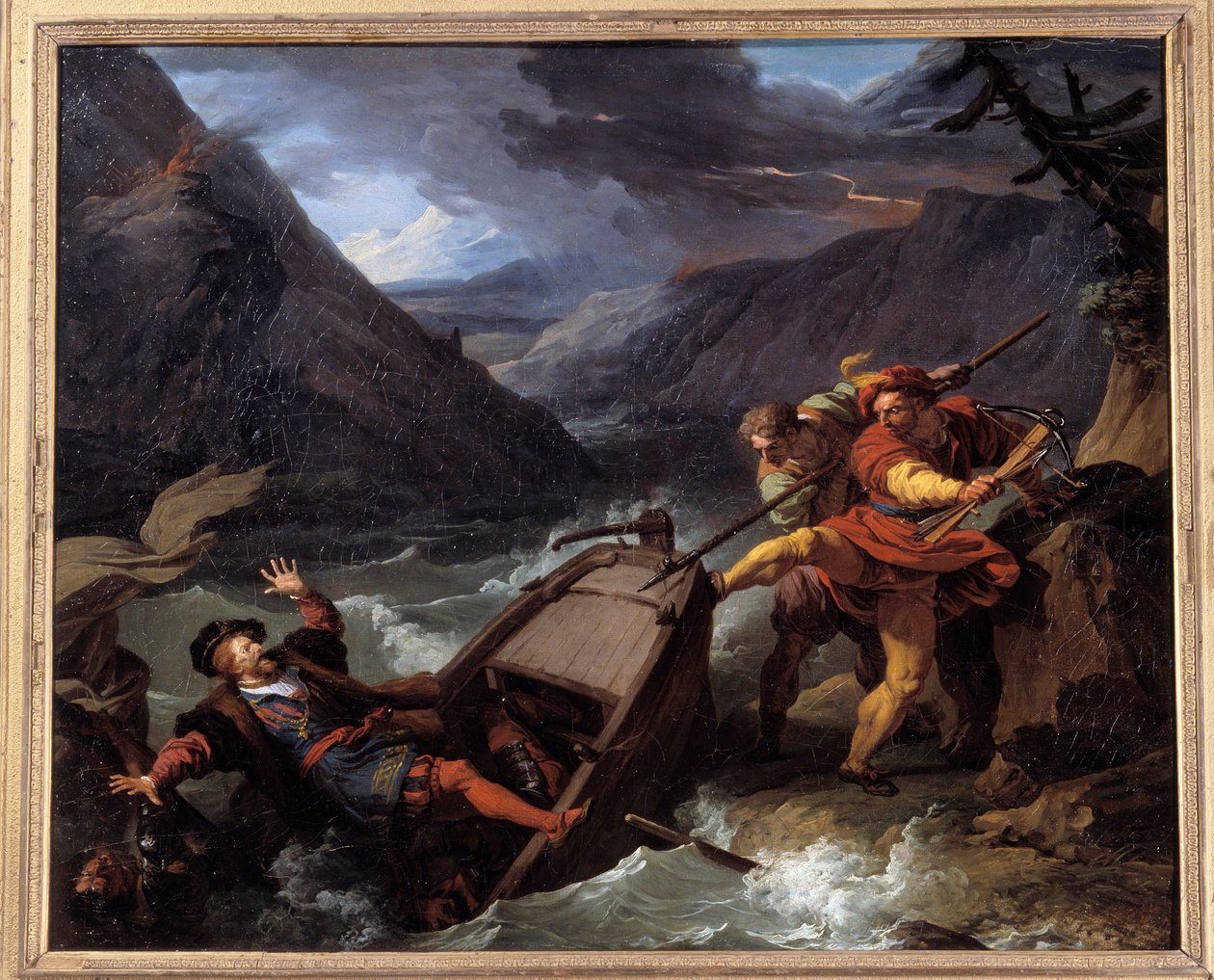 Guessle Guessle Guillaume (Wilhelm) Tell, heróis da independência suíça, é alegoricamente rebelde contra a soberania do Governador Hermann Gessler. Pintura de François Andre Vincent (1746-1816) Gueret do século XVIII. Museu de Belas Artes de François André Vincent
