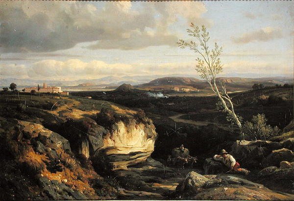 Paisagem italiana de Francois Antoine Leon Fleury