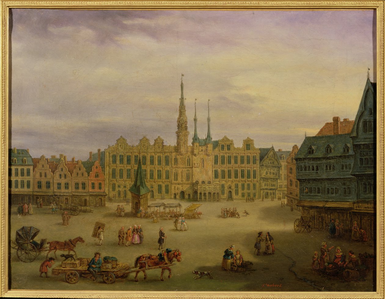 Praça do Hotel de Ville, Cambrai, c.1780 de Francois Aubert