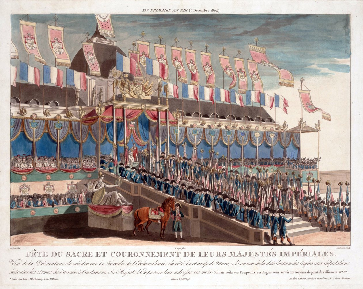 Festas na Coroação de Napoleão - Aubertin, François (1783-1821) - 1806 - Aquatint - 56,5x72,5 - Colecção Privada de Francois Aubertin