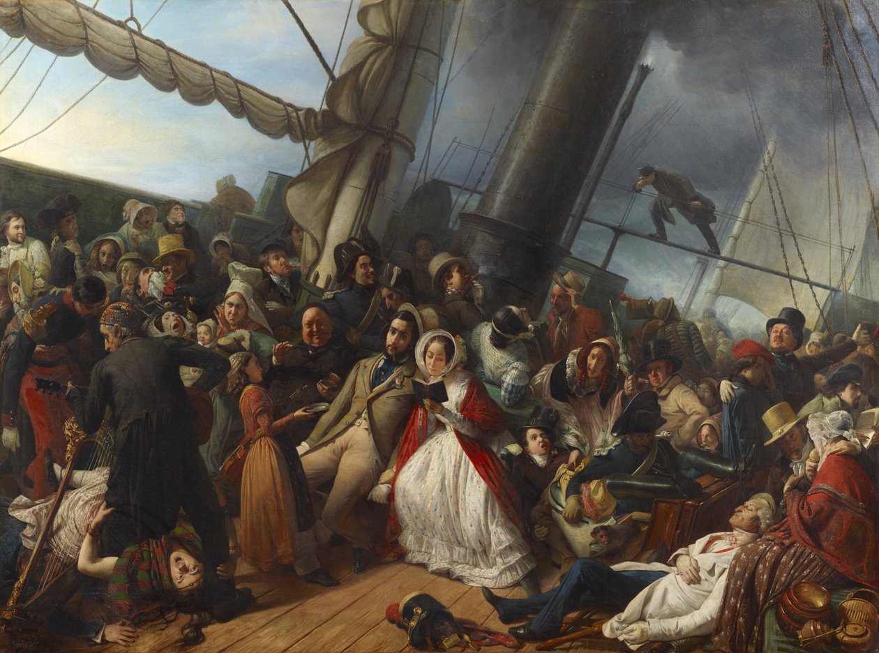 Enjôo em uma Corveta Inglesa de François Auguste Biard