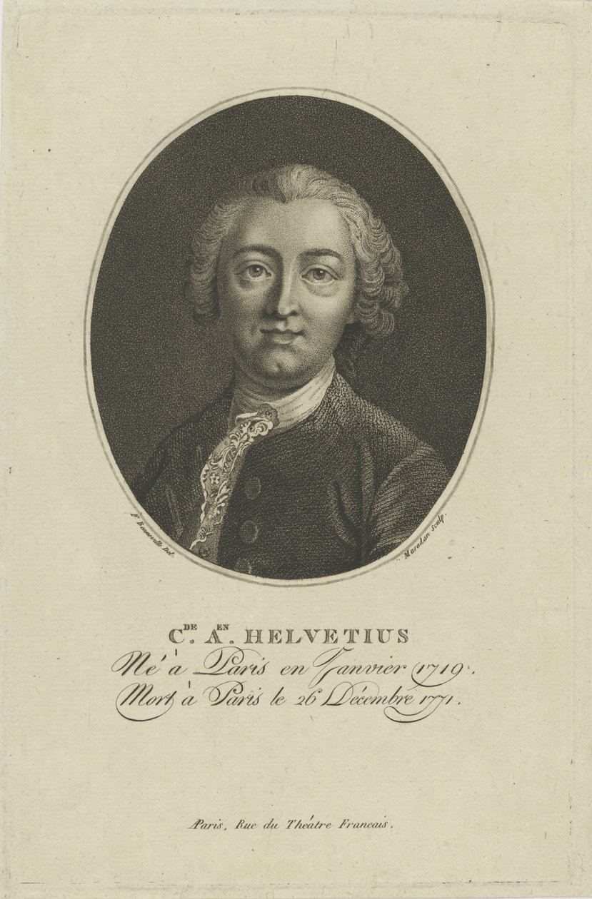 Retrato de Claude Adrien Helvetius 1715-1771, c. 1800. de Francois Bonneville