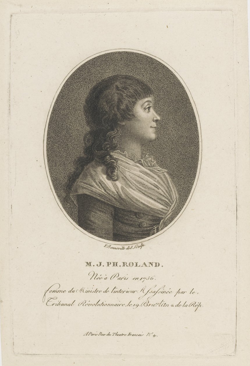 Retrato de Madame Roland 1754-1793, c. 1800. de Francois Bonneville