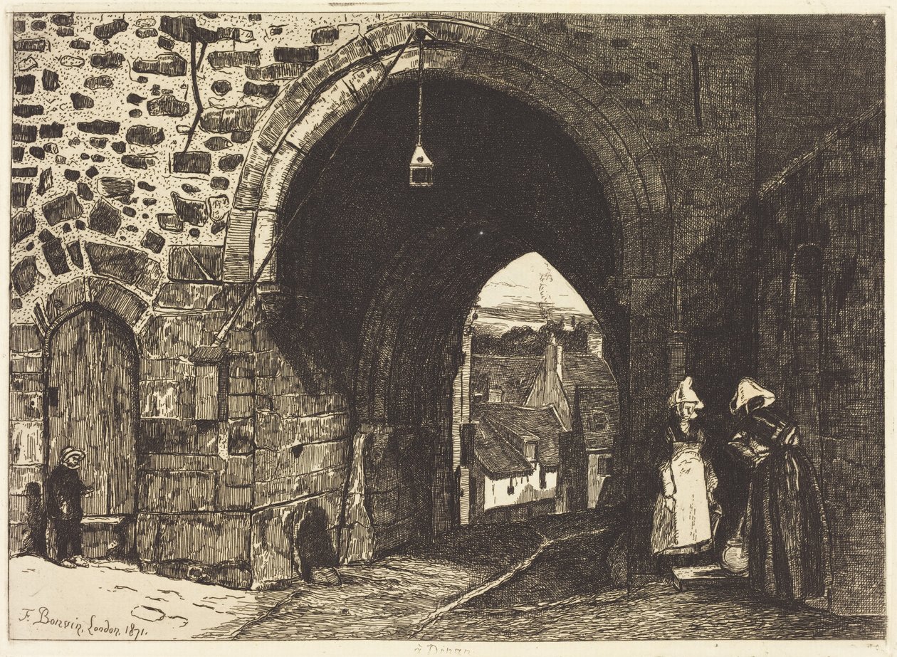 A Porta de Saint-Malo, em Dinan de François Bonvin