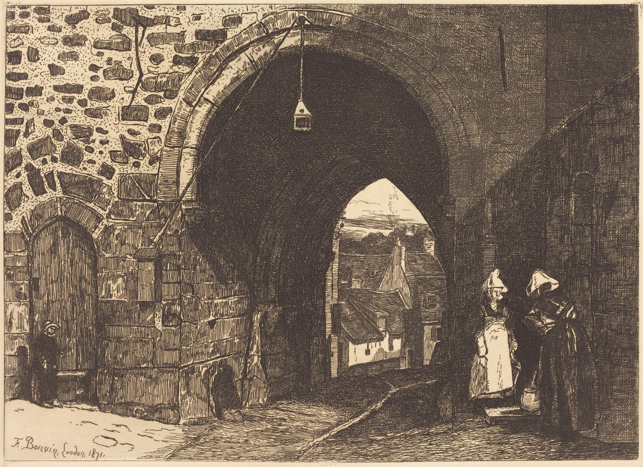 A porta de Saint-Malo em Dinan de François Bonvin