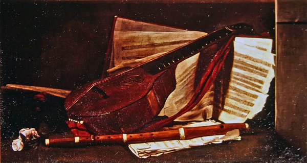 Instrumentos Musicais (óleo sobre tela) de François Bonvin