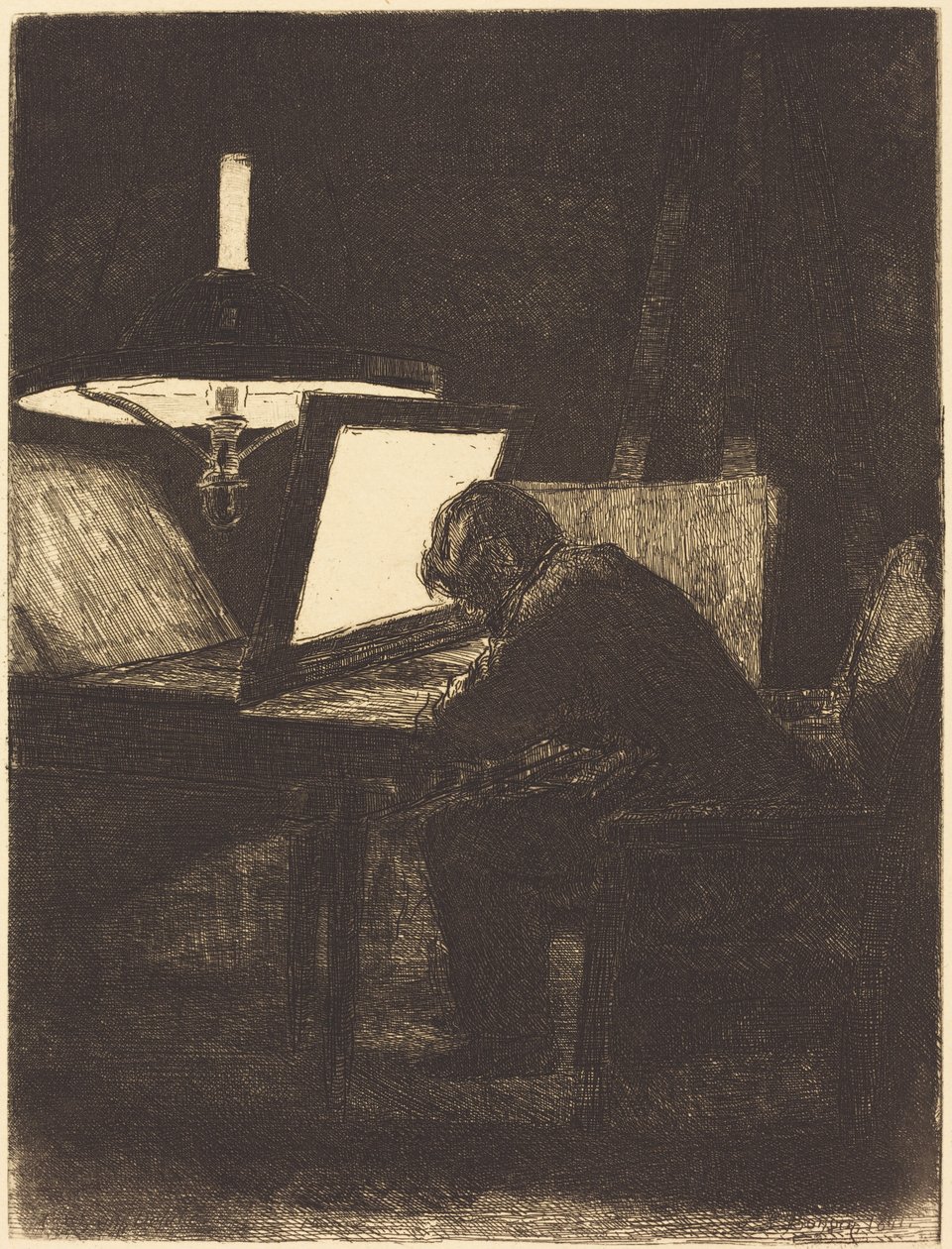Printmaker (O Gravador) de François Bonvin
