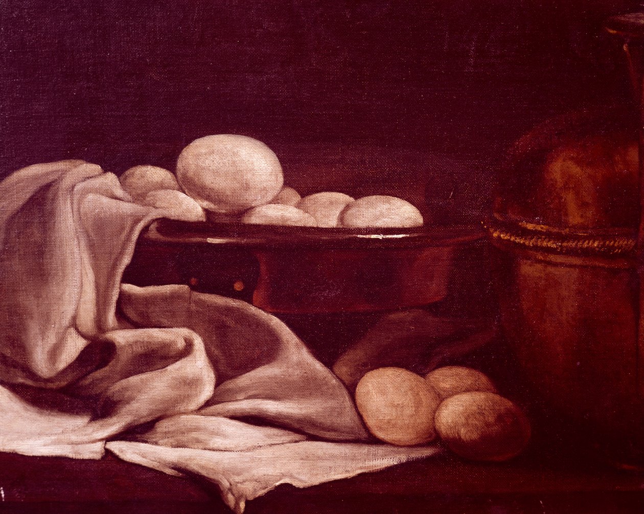 Natureza morta mostrando queijo brie de François Bonvin (1817-1887), Detalhe de François Bonvin