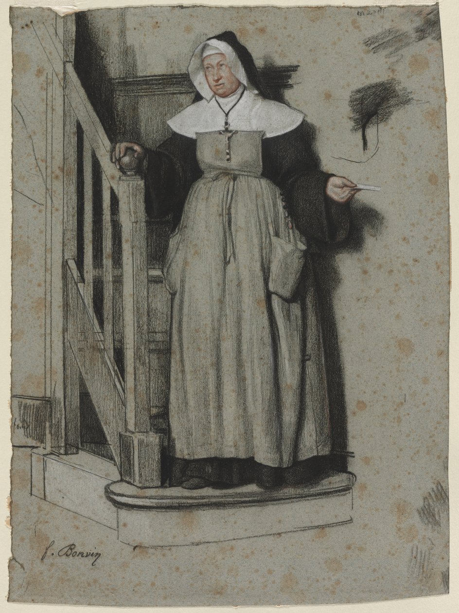 A Carta de Admissão, Interior de um Convento de François Bonvin