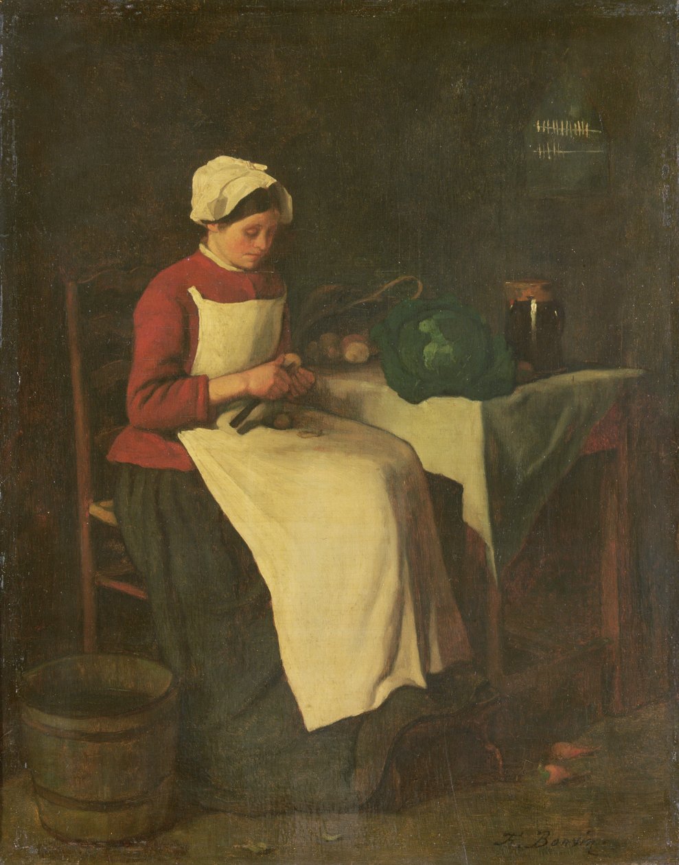 A jovem dona de casa (óleo sobre tela) de François Bonvin