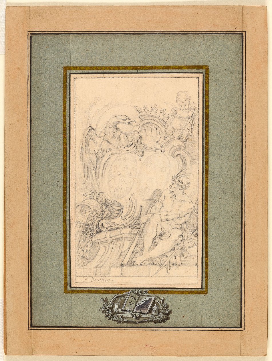 Estante Armorial para Crozat, Barão de Thiers de François Boucher
