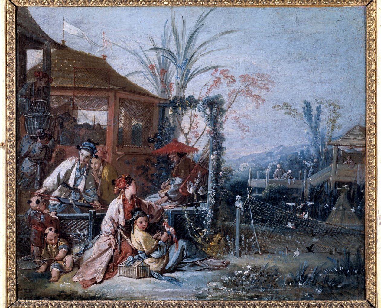 Chinoiserie: Pintura "The Hunt" de François Boucher (1703-1770). Museu Besancon de Belas Artes de François Boucher