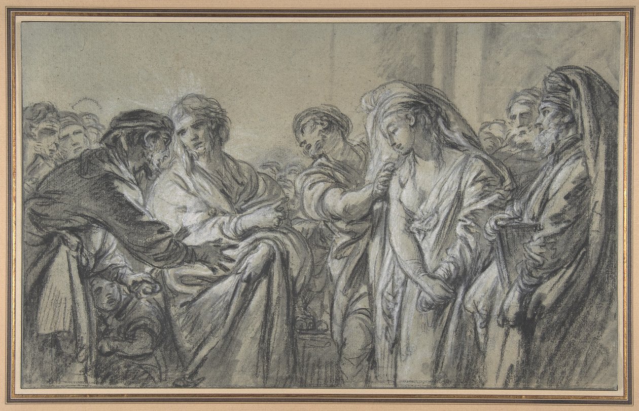 Cristo e a Mulher Apanhada em Adultério de François Boucher