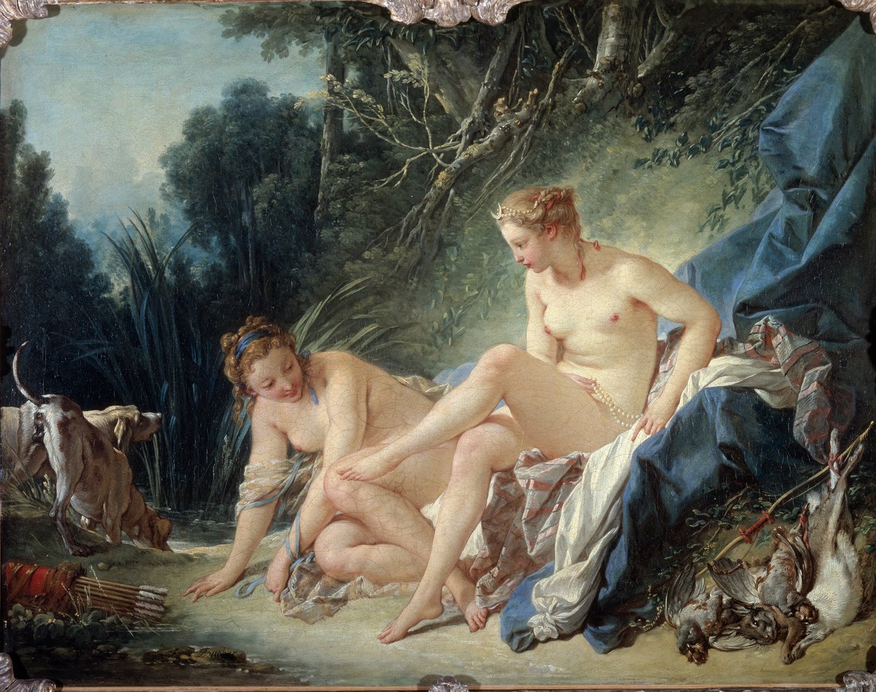 Diana saindo do banheiro - óleo sobre tela de François Boucher