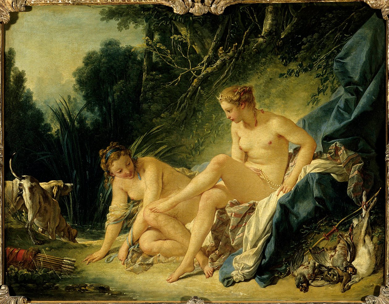 Diane deixando o banho Pintura de François Boucher (1703-1770) de François Boucher