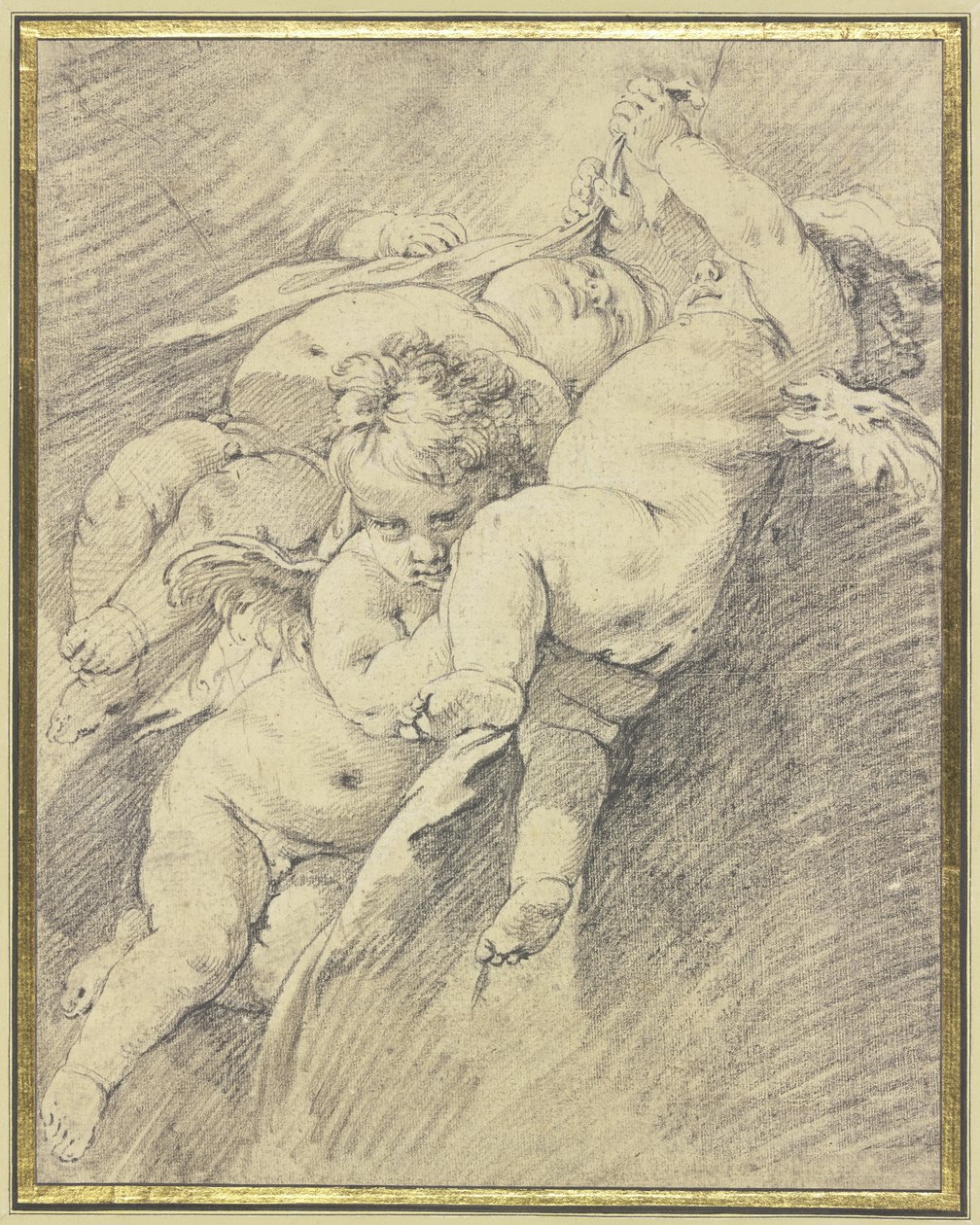 Três anjos a pairar no ar de François Boucher