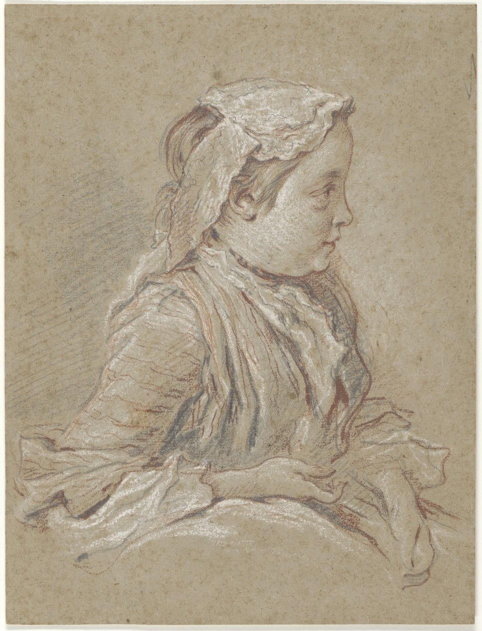 Jovem com um gorro de renda de François Boucher
