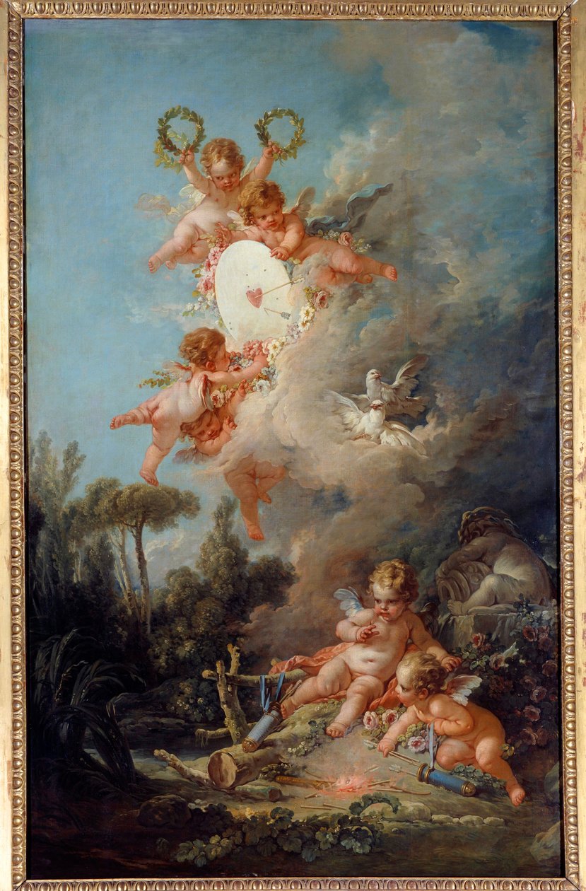 The Love Target Painting by François Boucher (1703-1770) 1758 Sun. 2,58x1,67 m Paris, de François Boucher