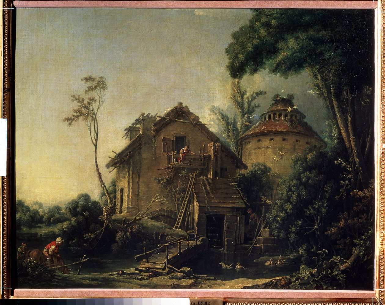 "O moinho de vento" (Le moulin a vent) Pintura de François Boucher (1703-1770) 1752 Museu Pushkin de Moscovo de François Boucher