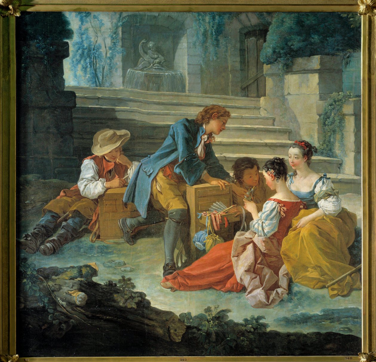 Le petit peddler Painting by François Boucher (1703-1770). 1735-1740 Colecção privada de François Boucher