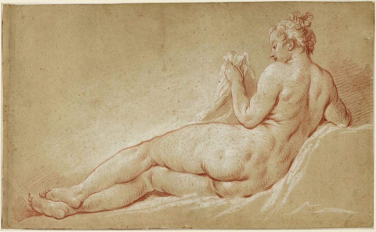 Nu feminino deitado, visto de costas de François Boucher