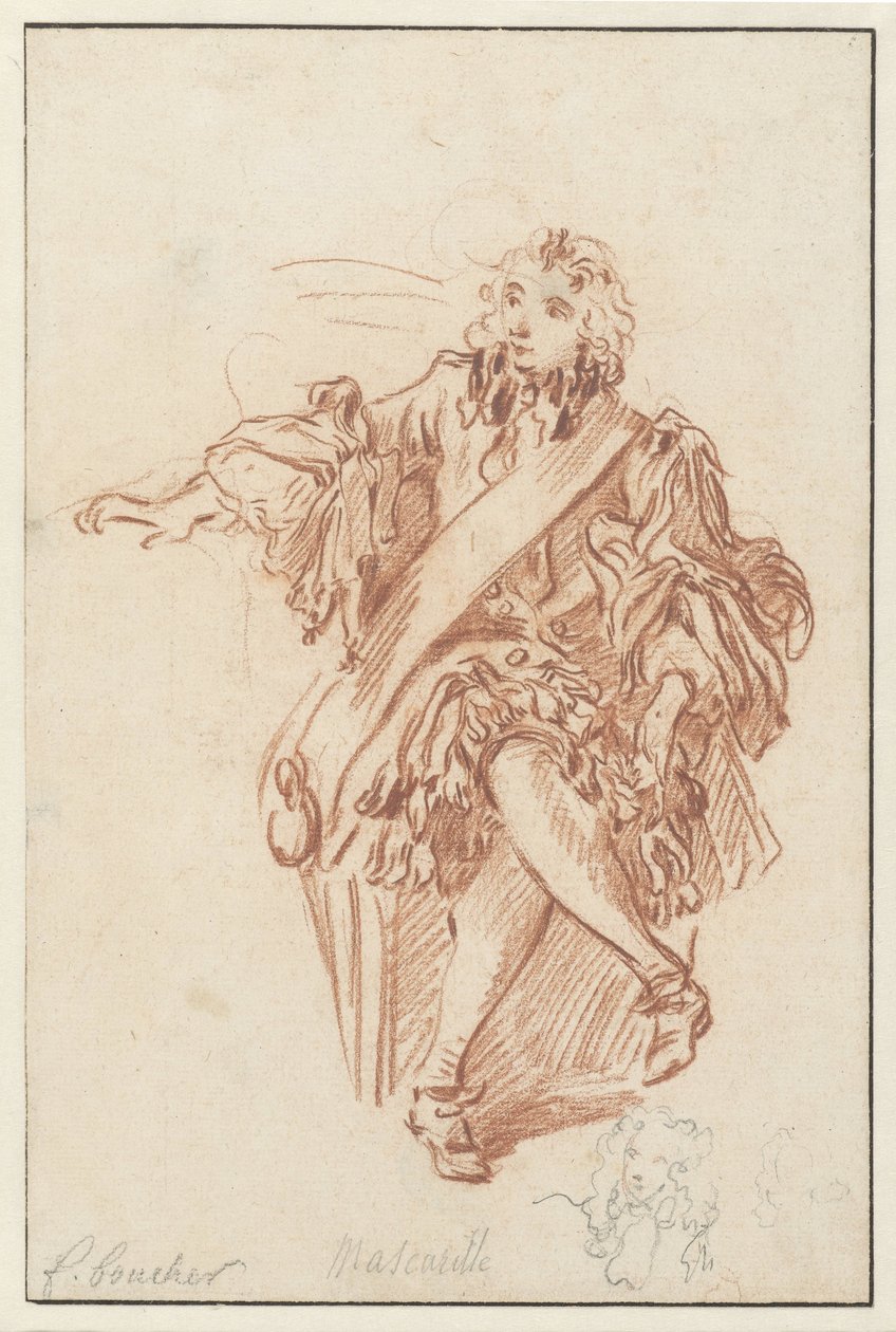 Mascarille sentado de François Boucher