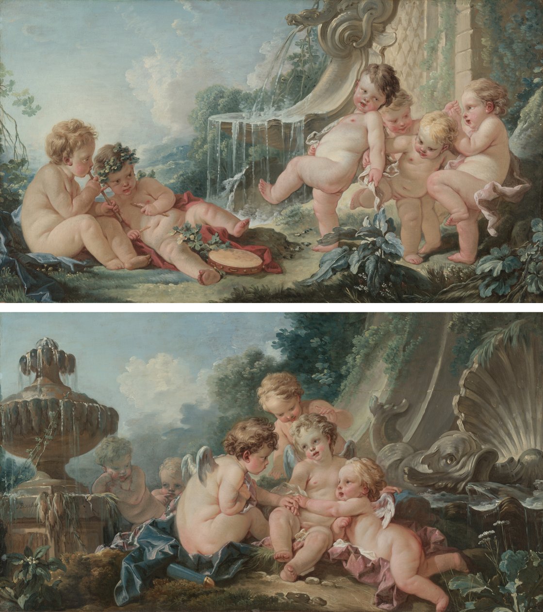 Música e Dança e Cupidos em Conspiração de François Boucher