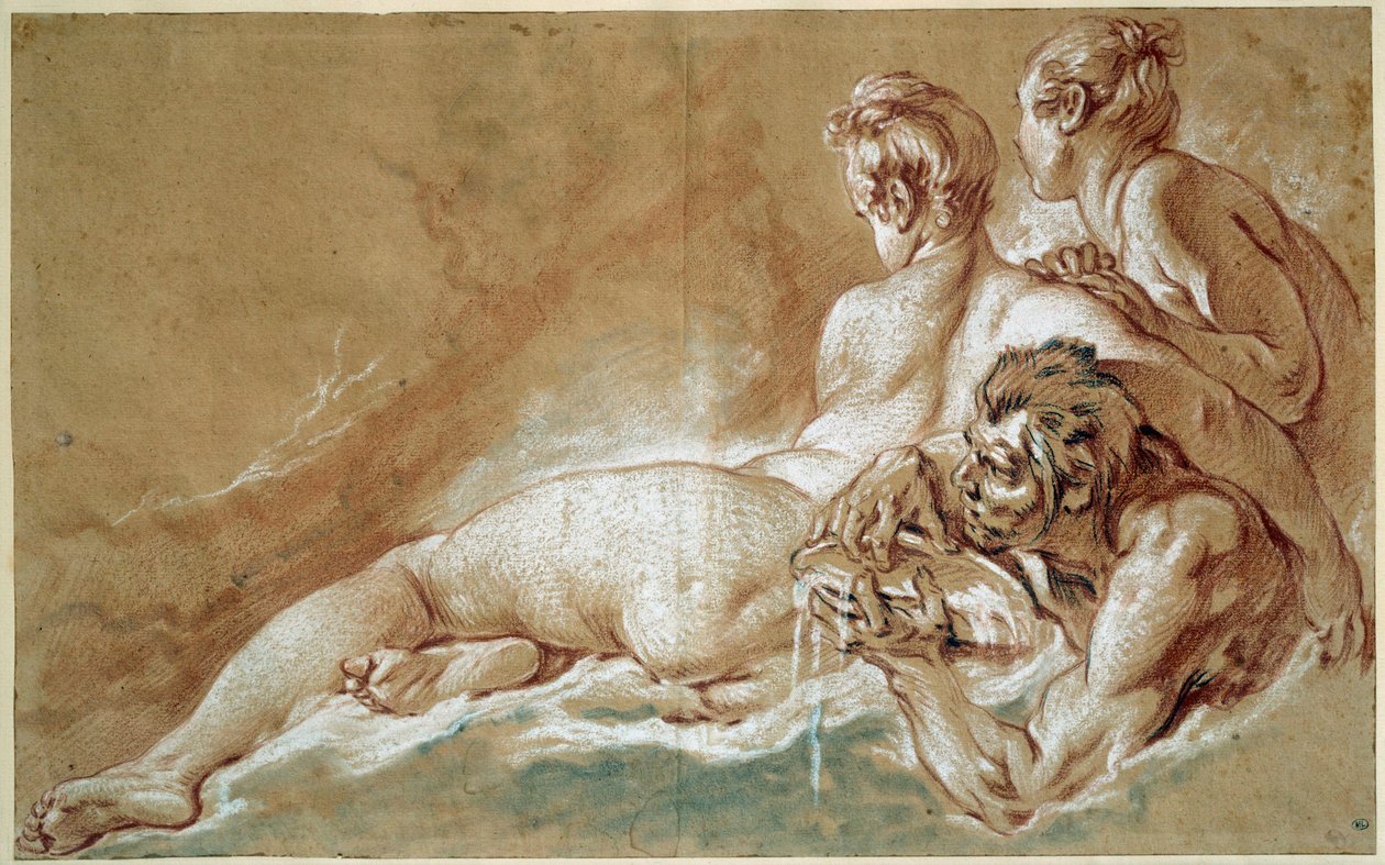 Naiads and triton Drawing a la sanguine et au crayon de François Boucher (1703-1770) 1753 Sun. 0,29x0,46 m Paris, Musee du Louvre de François Boucher
