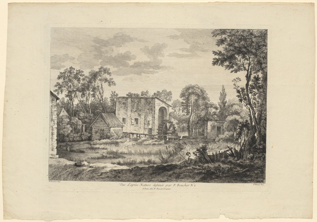 Estudo da natureza segundo François Boucher (n.º 1) de François Boucher