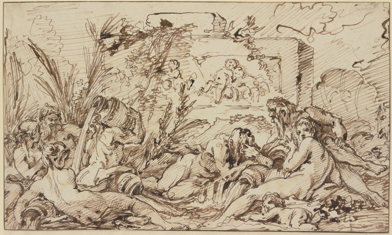 Ninfas e deuses dos rios de François Boucher