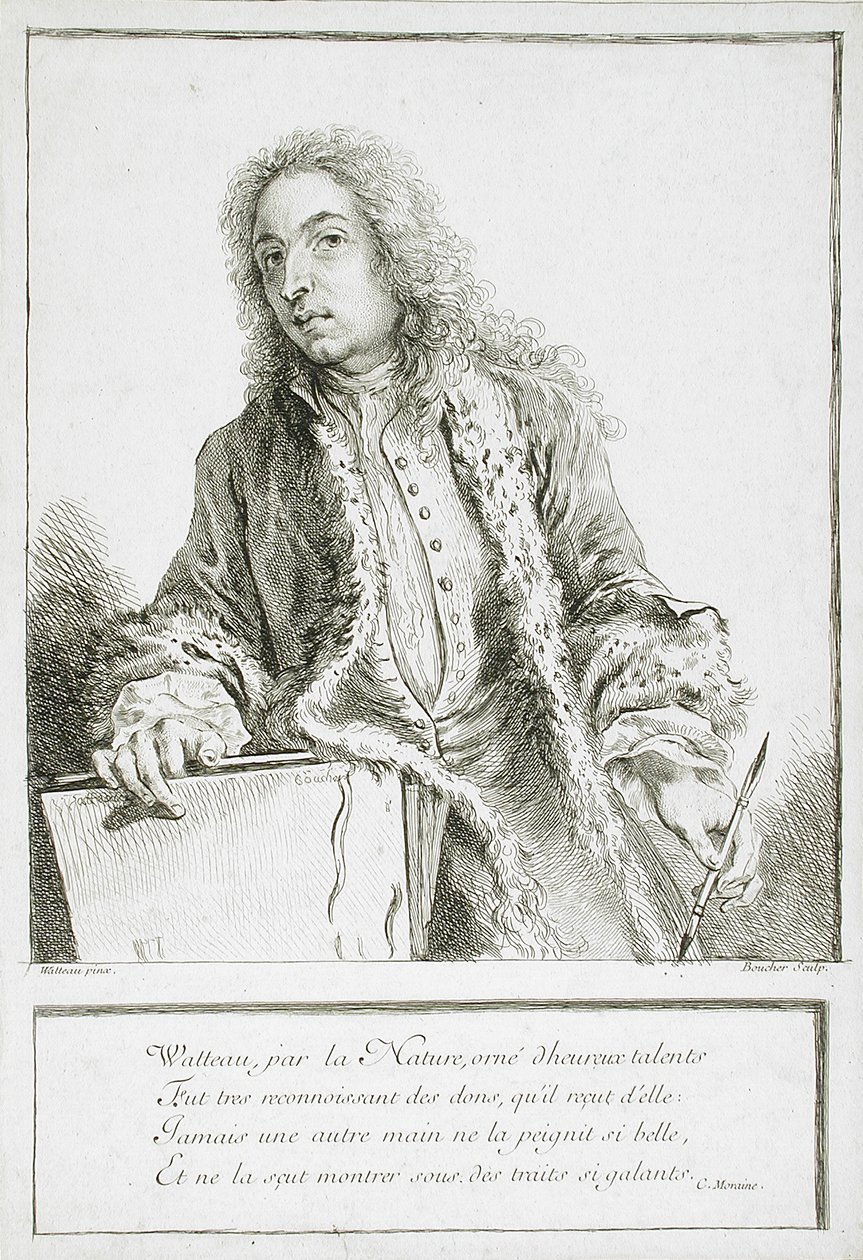 Retrato de Antoine Watteau de François Boucher