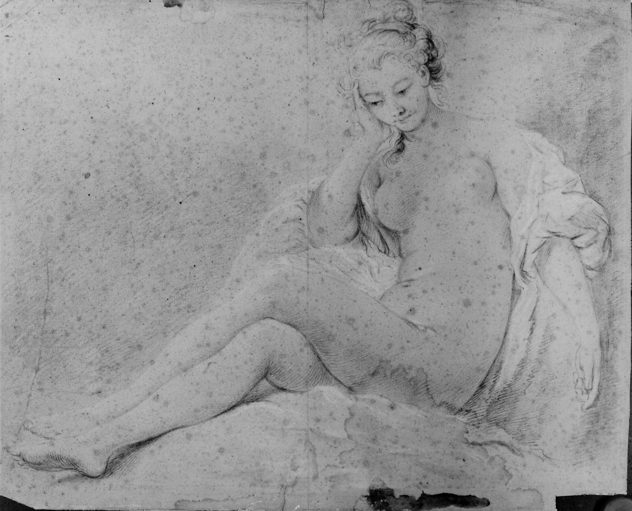 Mulher nua sentada de François Boucher