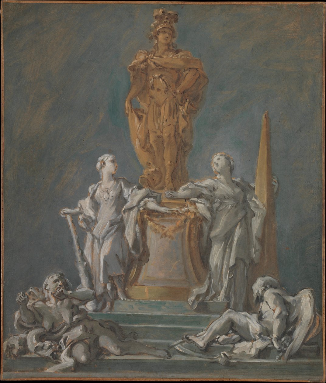 Estudo para um monumento a uma figura principesca de François Boucher
